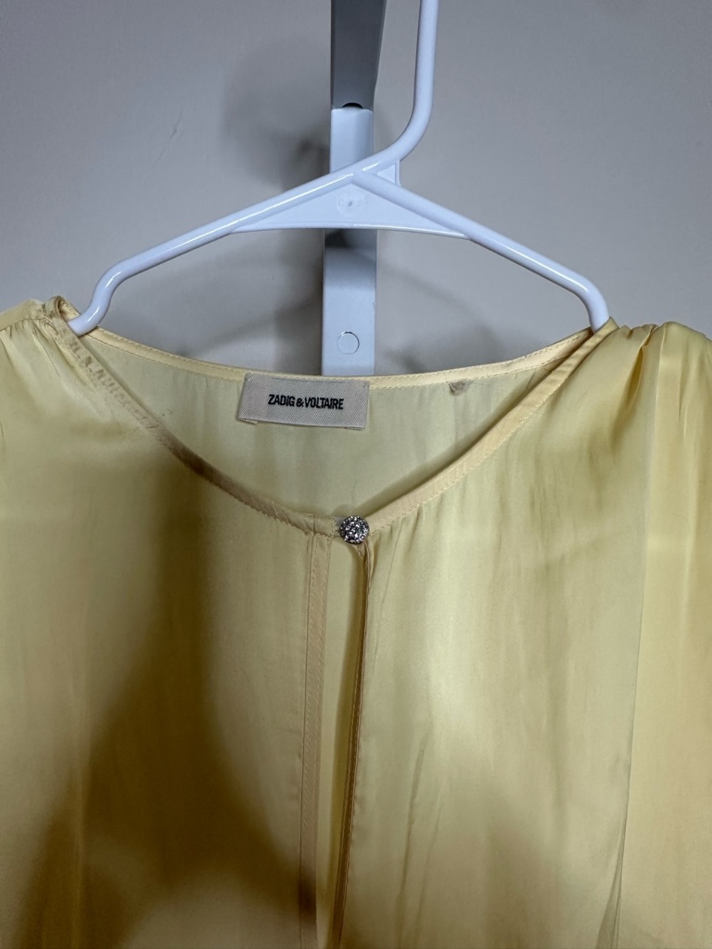 Zadig & Voltaire Butter Yellow Long-Sleeve Button-Front Mini Dress - Picture 6 of 7